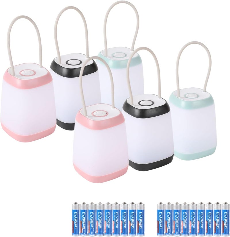 Hilngav 6 Pack LED Camping Light, 3 Modes Battery Powered Night Light for Indoor and Outdoor Emergency Light, Tent Lantern, Camping, Gifts (Includes 18 AAA Batteries) - Image 1